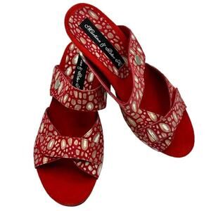 HELLE COMFORT Red Slip On Shoes Size 6.5/7 EU Size 37